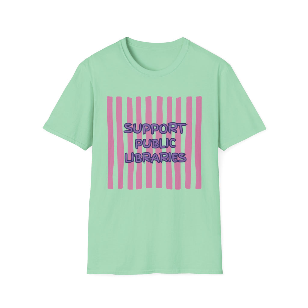 Support Public Libraries - Stripes T-Shirt