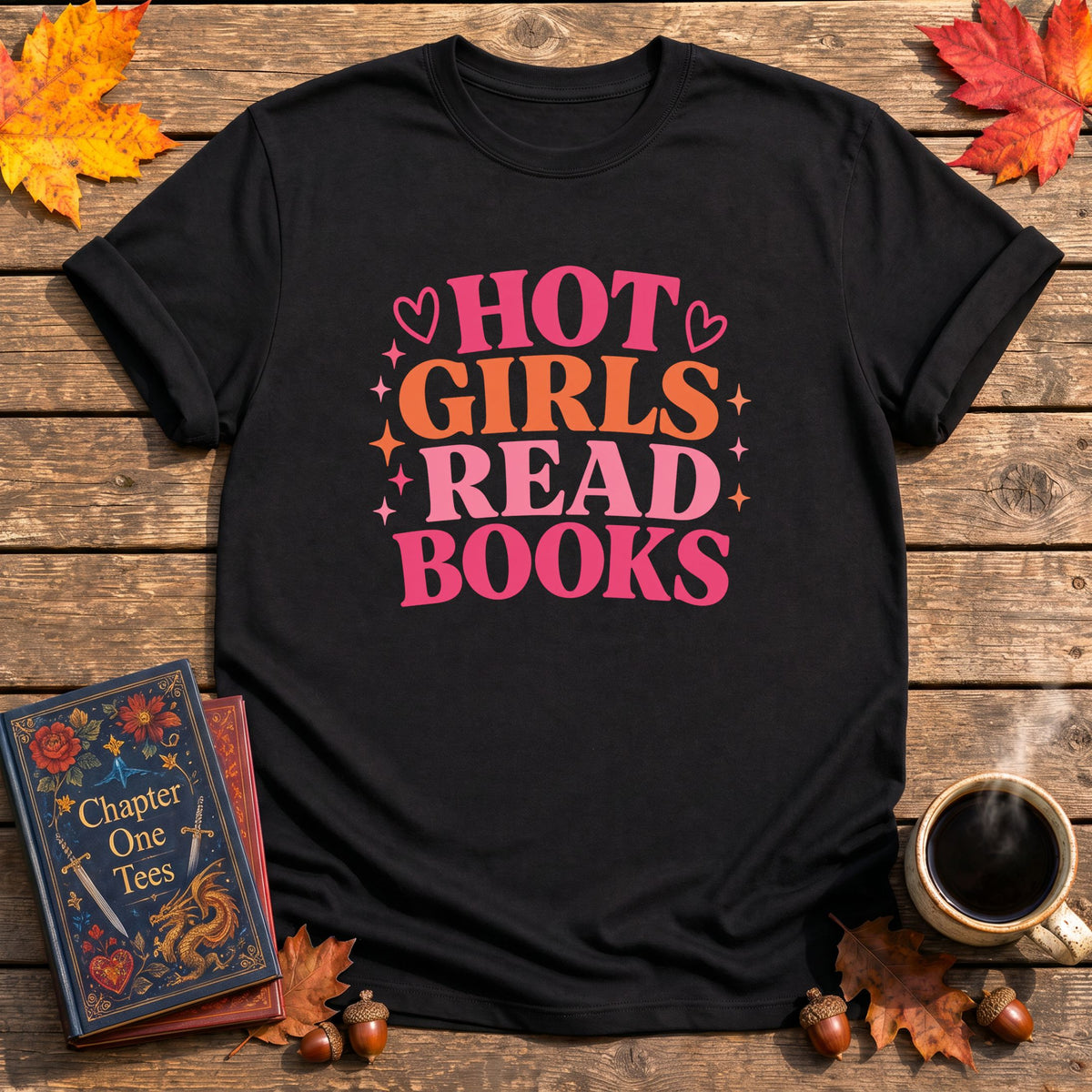 Hot Girls Read Books book lover t-shirt in Black