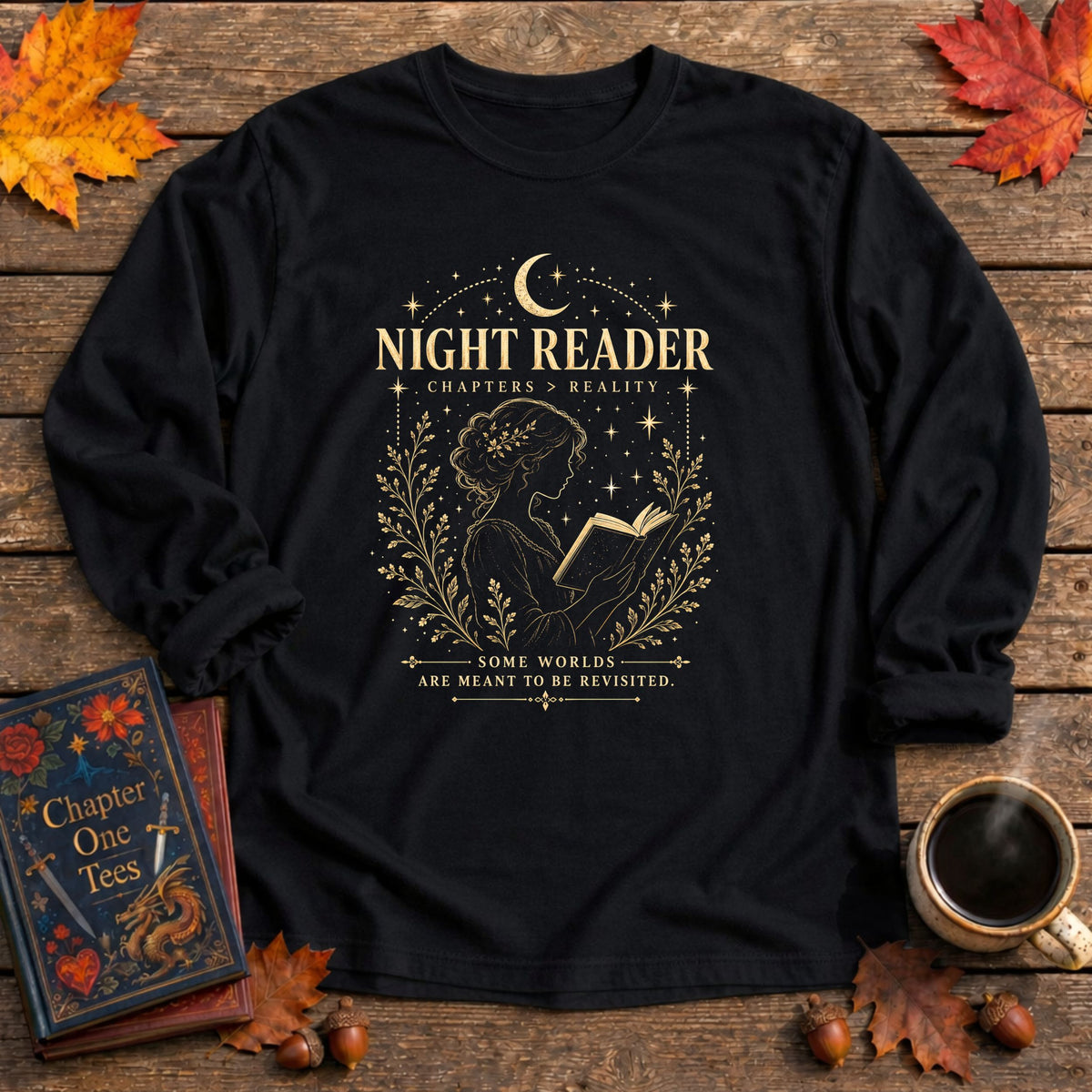 Night Reader Long Sleeve Book Tee