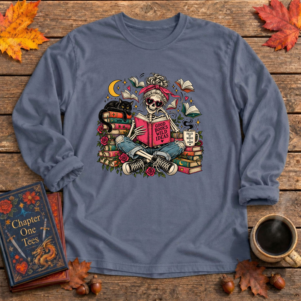 Good Books Wild Ideas Long Sleeve Book Tee