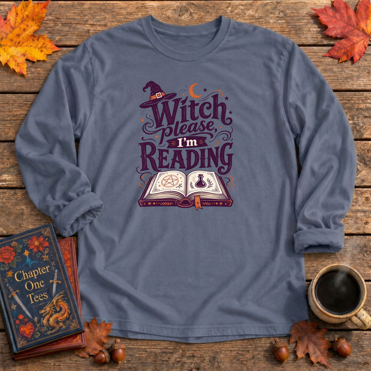 Witch Please Long Sleeve Book Tee