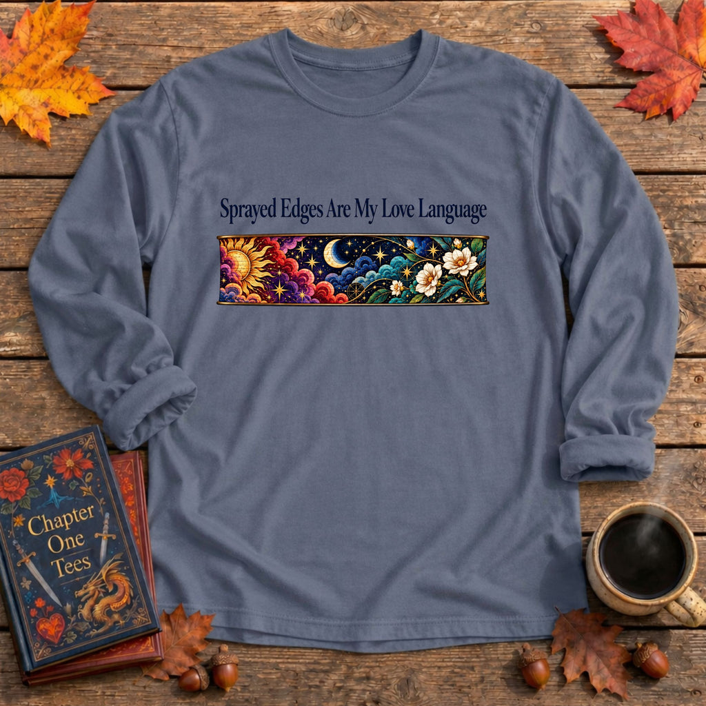 Sprayed Edges Long Sleeve Book Tee
