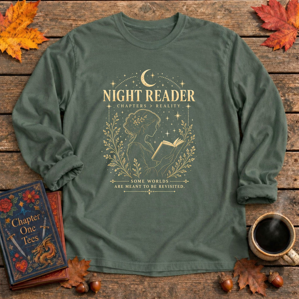 Night Reader Long Sleeve Book Tee