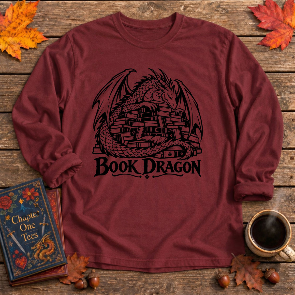 Book Dragon Long Sleeve Book Tee