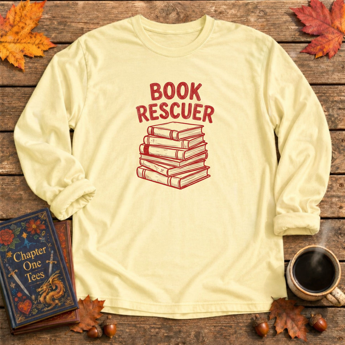 Book Rescuer Long Sleeve Book Tee