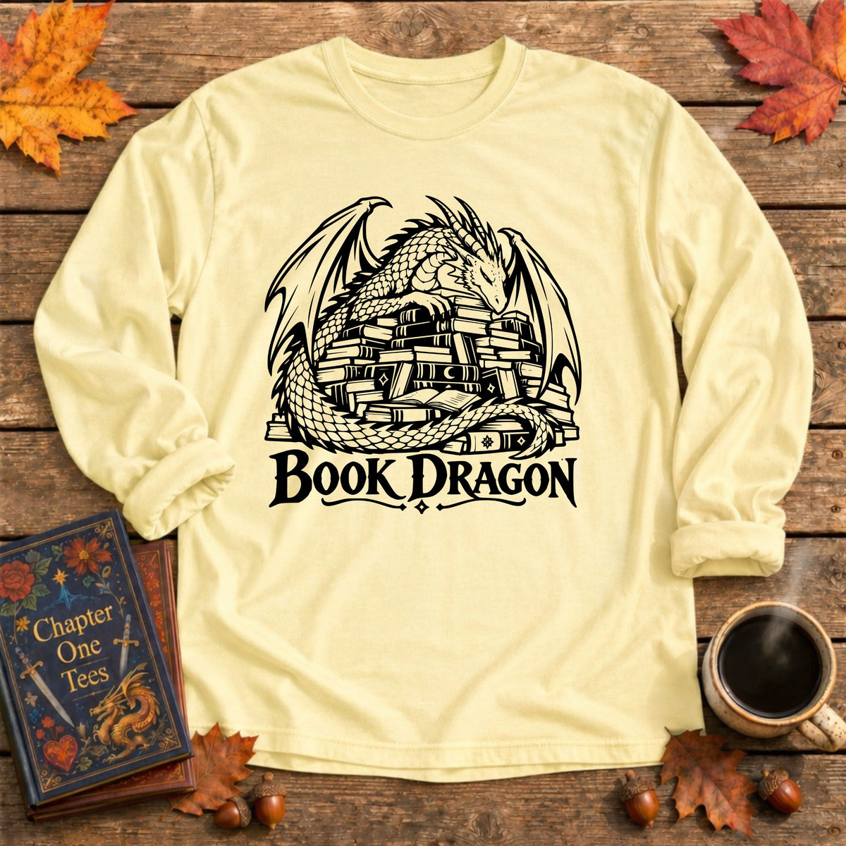 Book Dragon Long Sleeve Book Tee