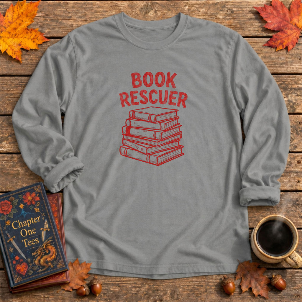 Book Rescuer Long Sleeve Book Tee