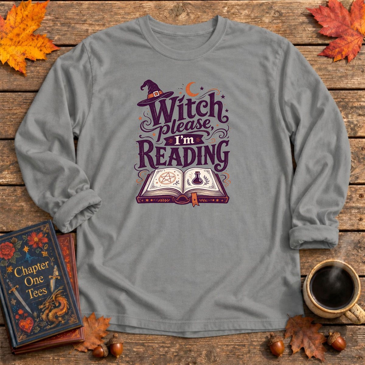 Witch Please Long Sleeve Book Tee