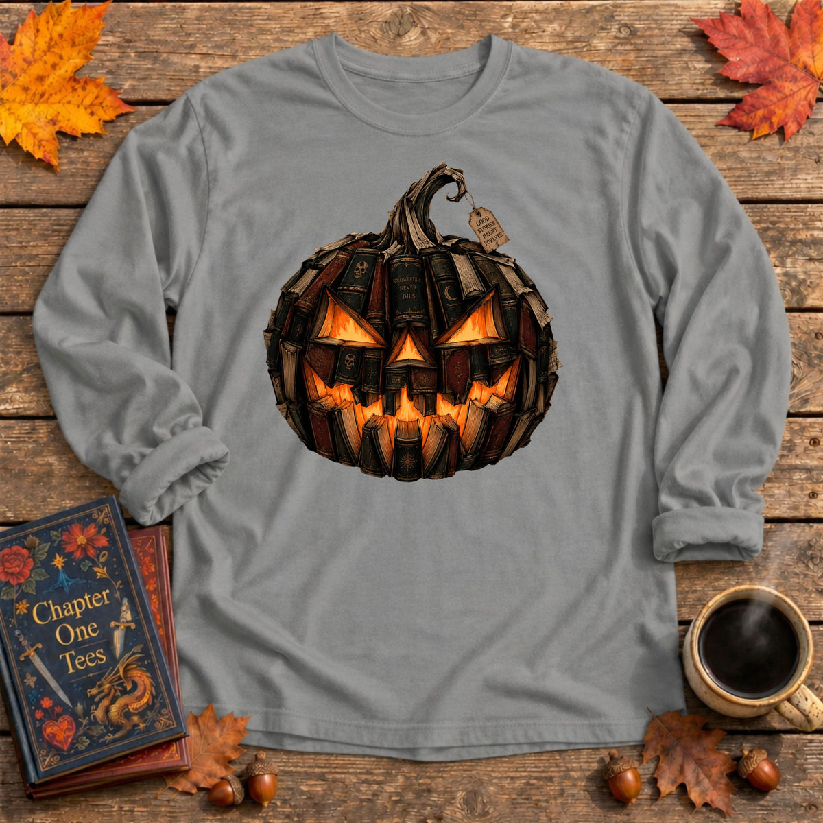 Book-O-Lantern Long Sleeve Book Tee