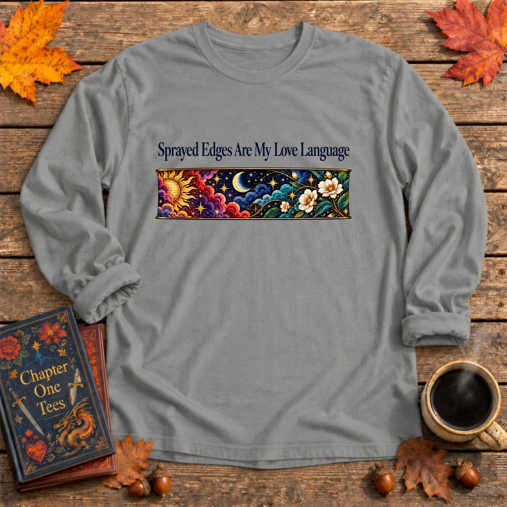 Sprayed Edges Long Sleeve Book Tee