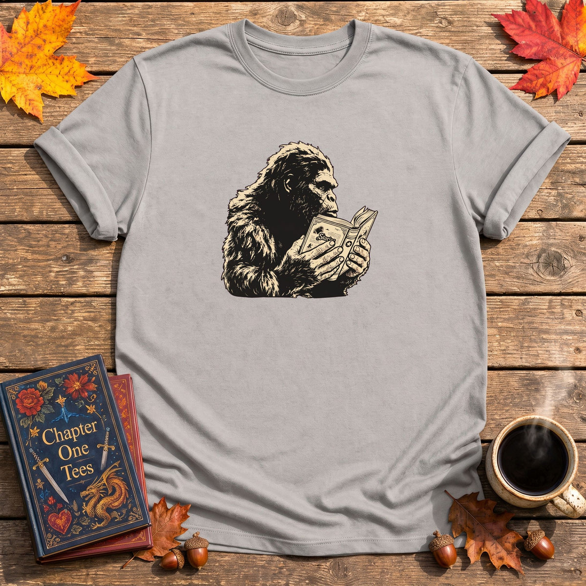 Bigfoot Reading T-Shirt
