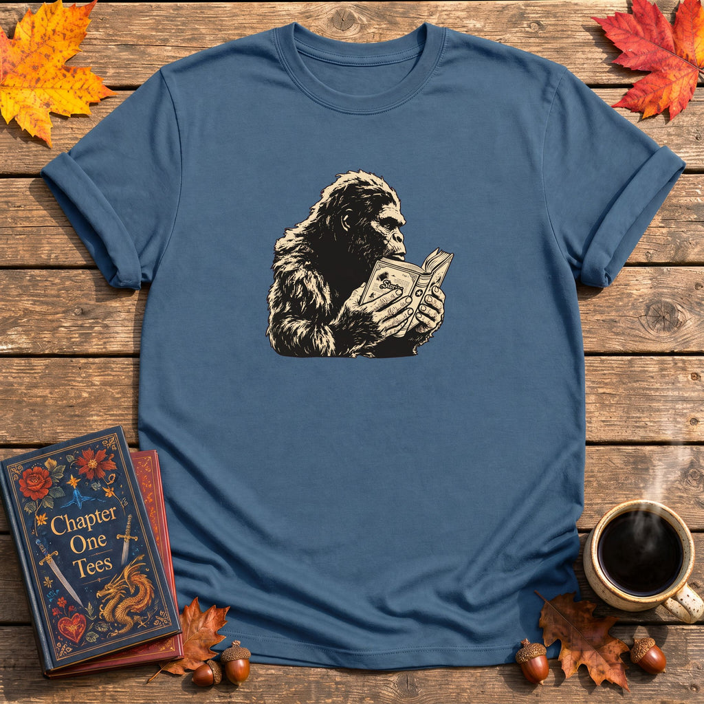 Bigfoot Reading T-Shirt