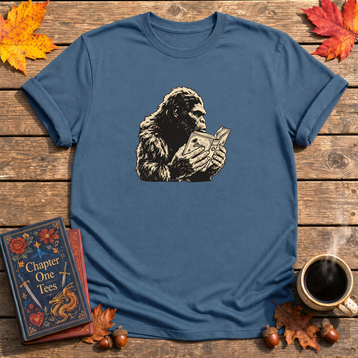 Bigfoot Reading T-Shirt