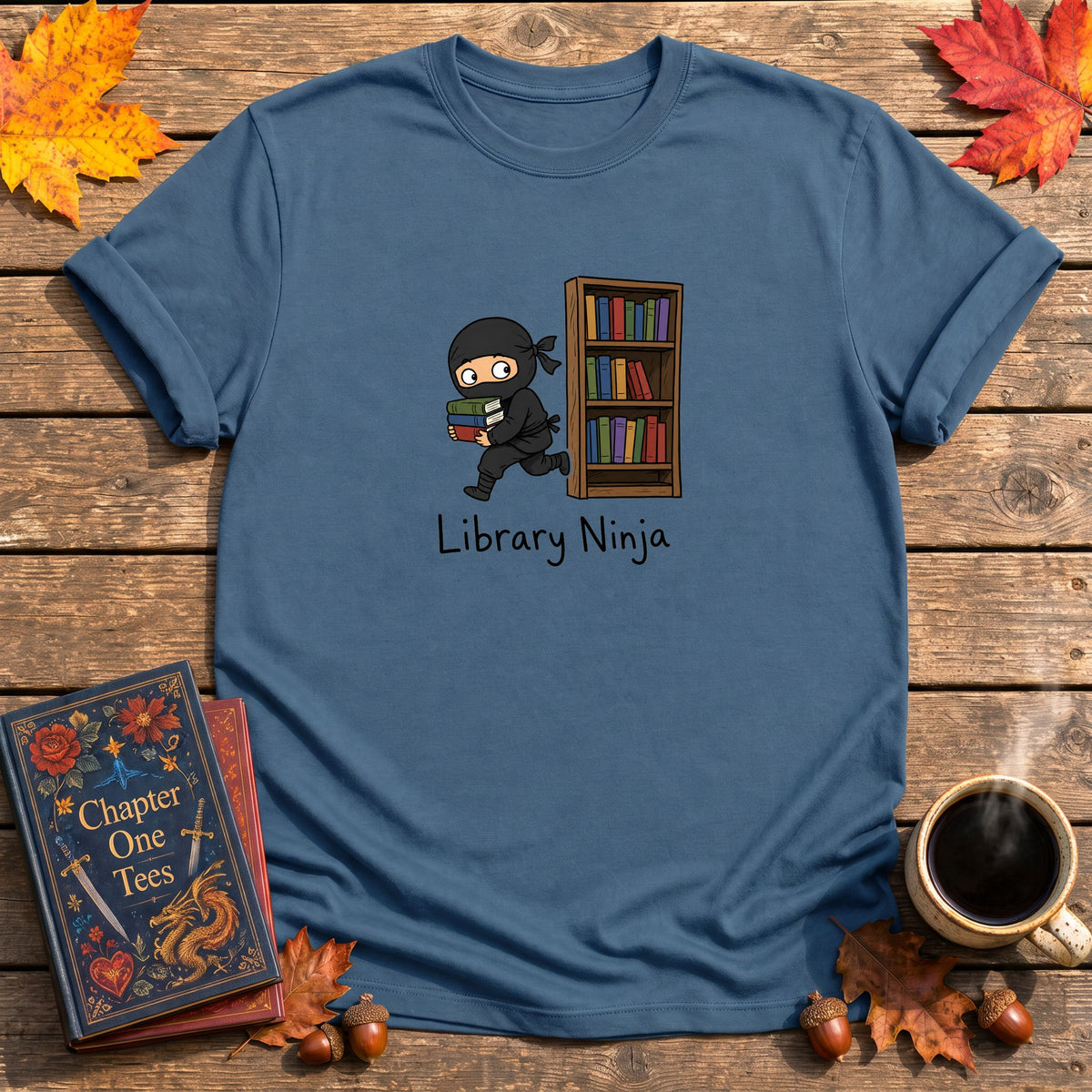 Library Ninja Book T-Shirt