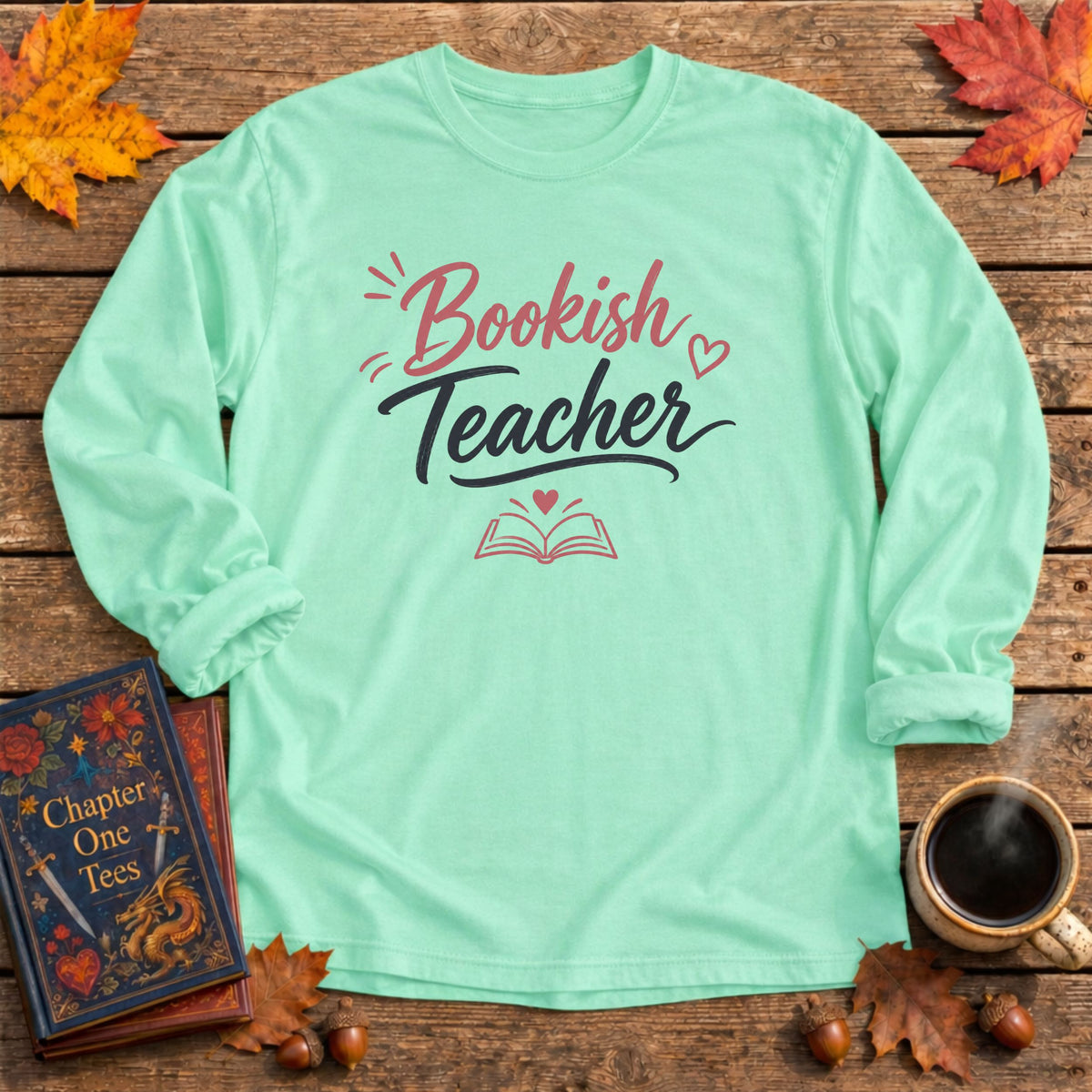 Bookish Teacher Long Sleeve Book Tee