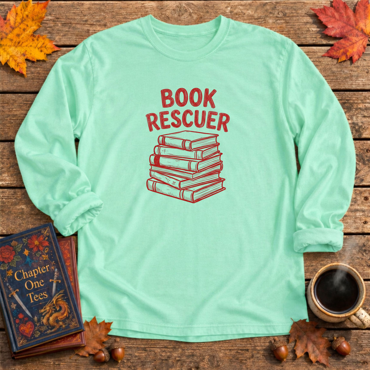 Book Rescuer Long Sleeve Book Tee