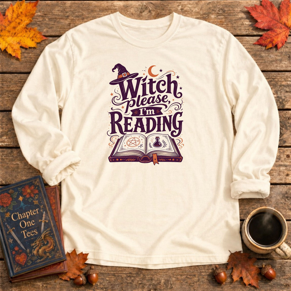 Witch Please Long Sleeve Book Tee