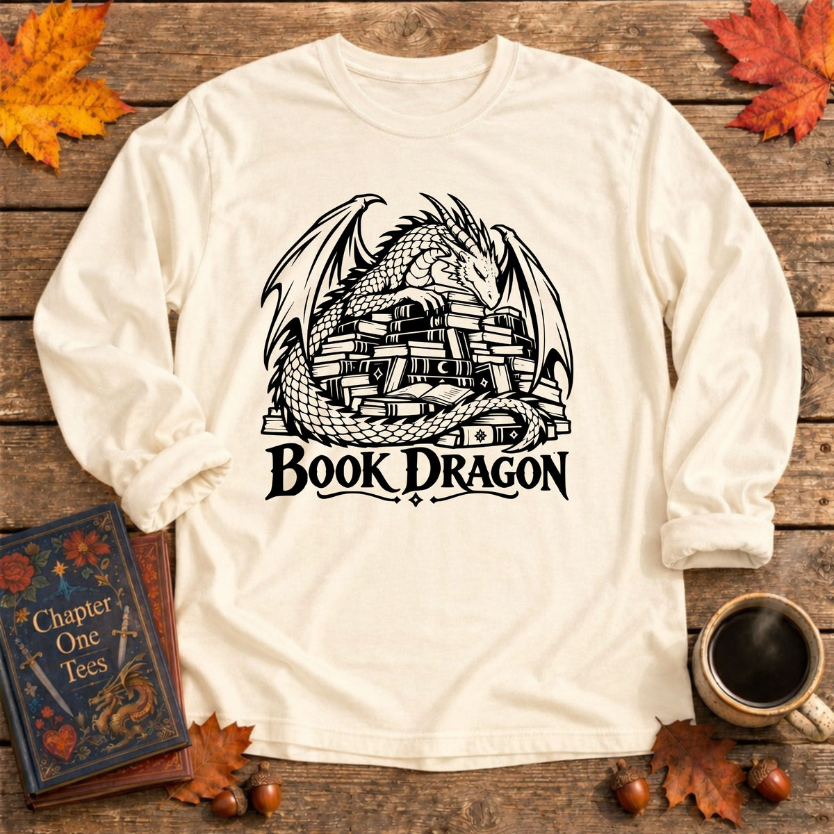 Book Dragon Long Sleeve Book Tee