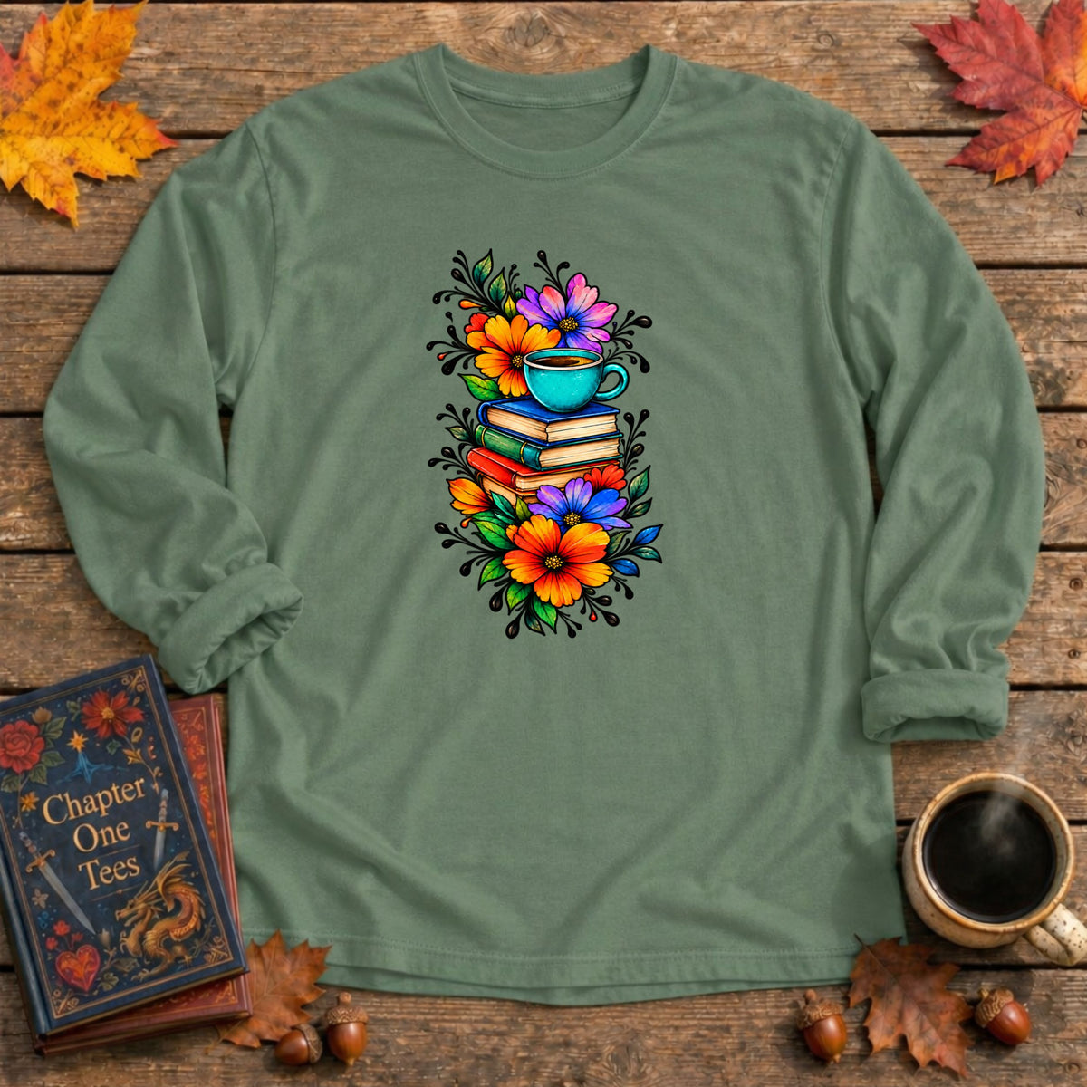 Book Tattoo Long Sleeve Book Tee