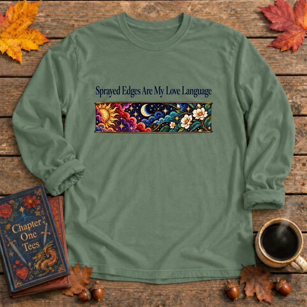 Sprayed Edges Long Sleeve Book Tee