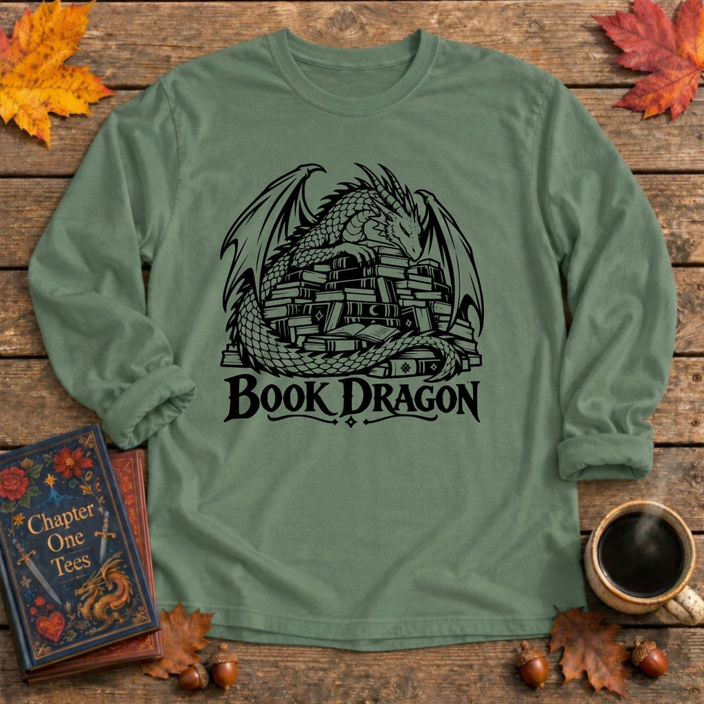 Book Dragon Long Sleeve Book Tee