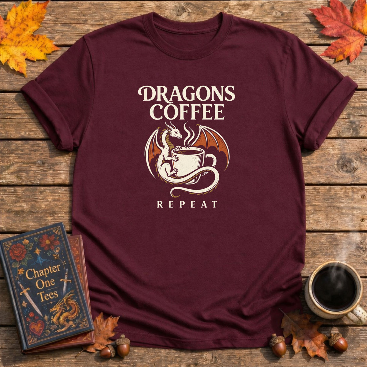 Dragons Coffee Repeat T-Shirt