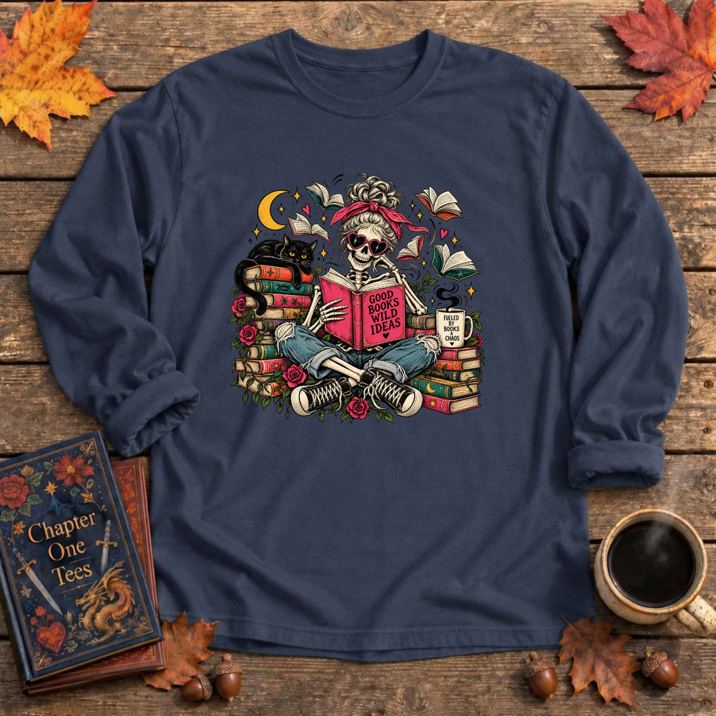 Good Books Wild Ideas Long Sleeve Book Tee