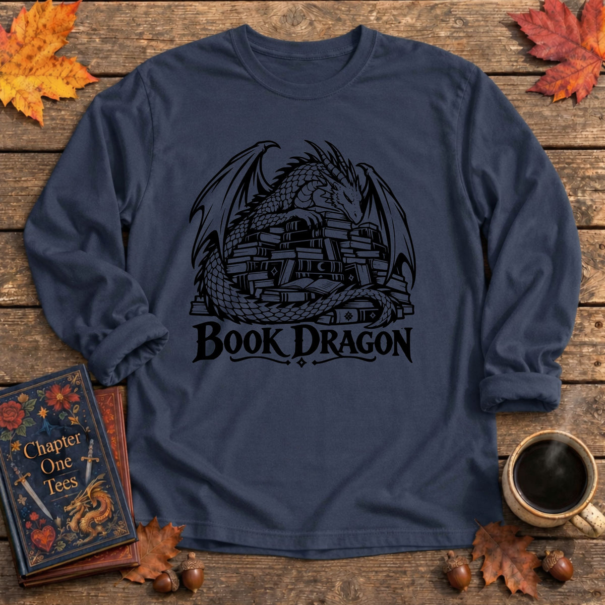 Book Dragon Long Sleeve Book Tee