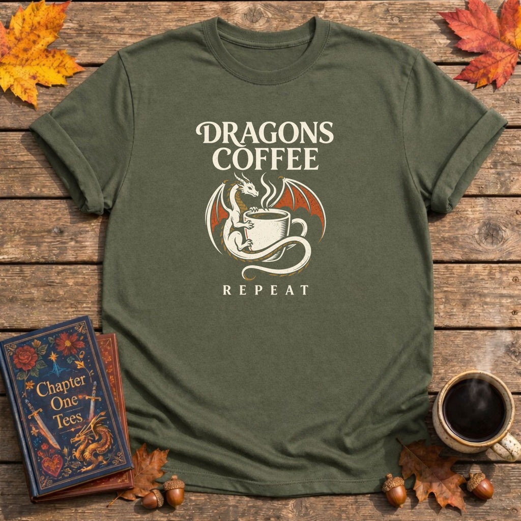 Dragons Coffee Repeat T-Shirt
