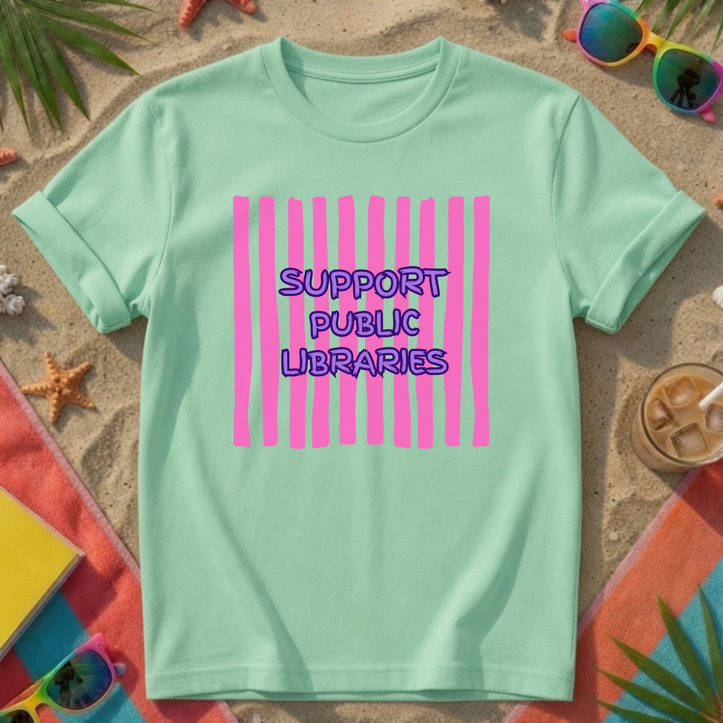 Support Public Libraries - Stripes T-Shirt