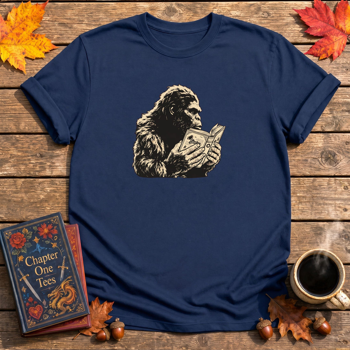 Bigfoot Reading T-Shirt