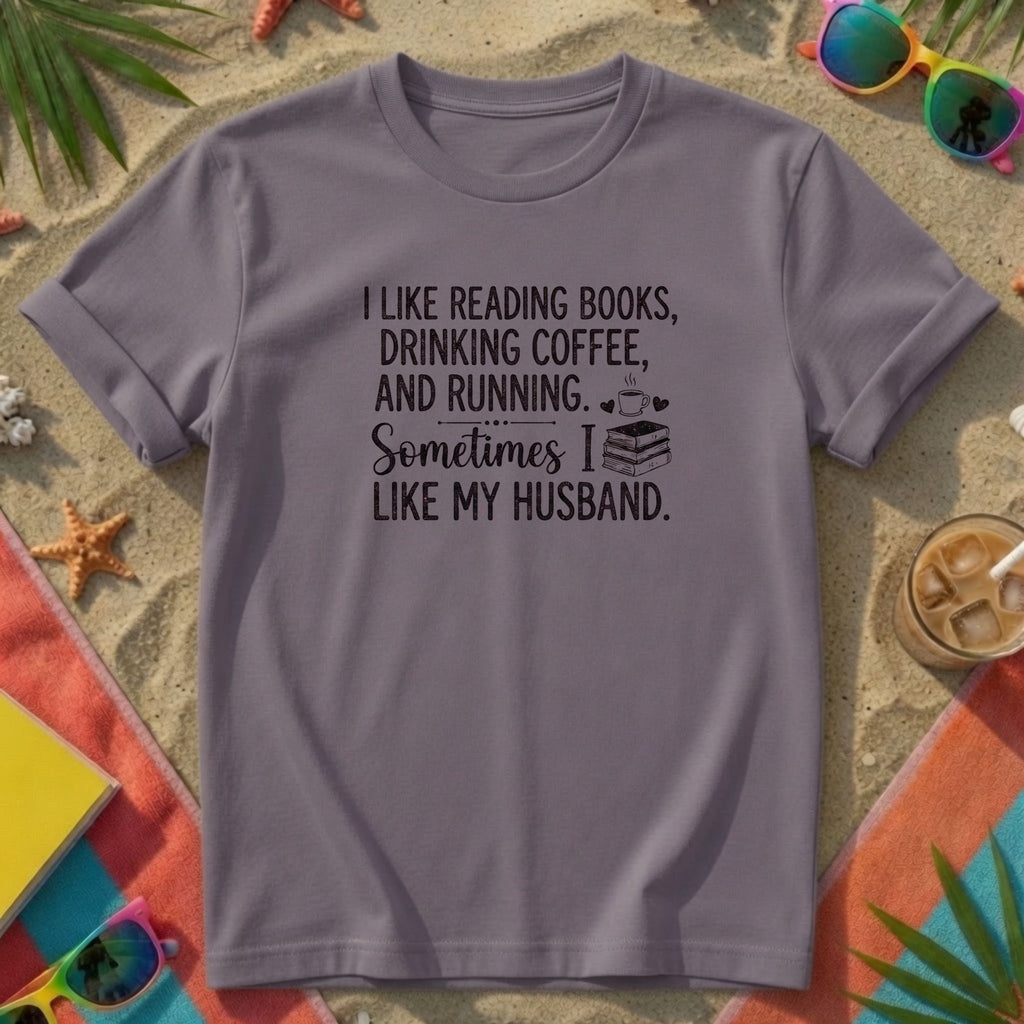 Funny book lover t-shirt in paragon heather grey, wife gift tee