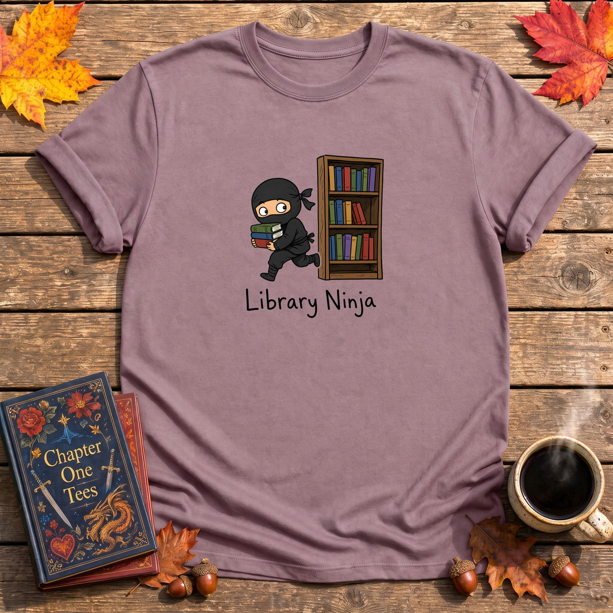 Library Ninja Book T-Shirt