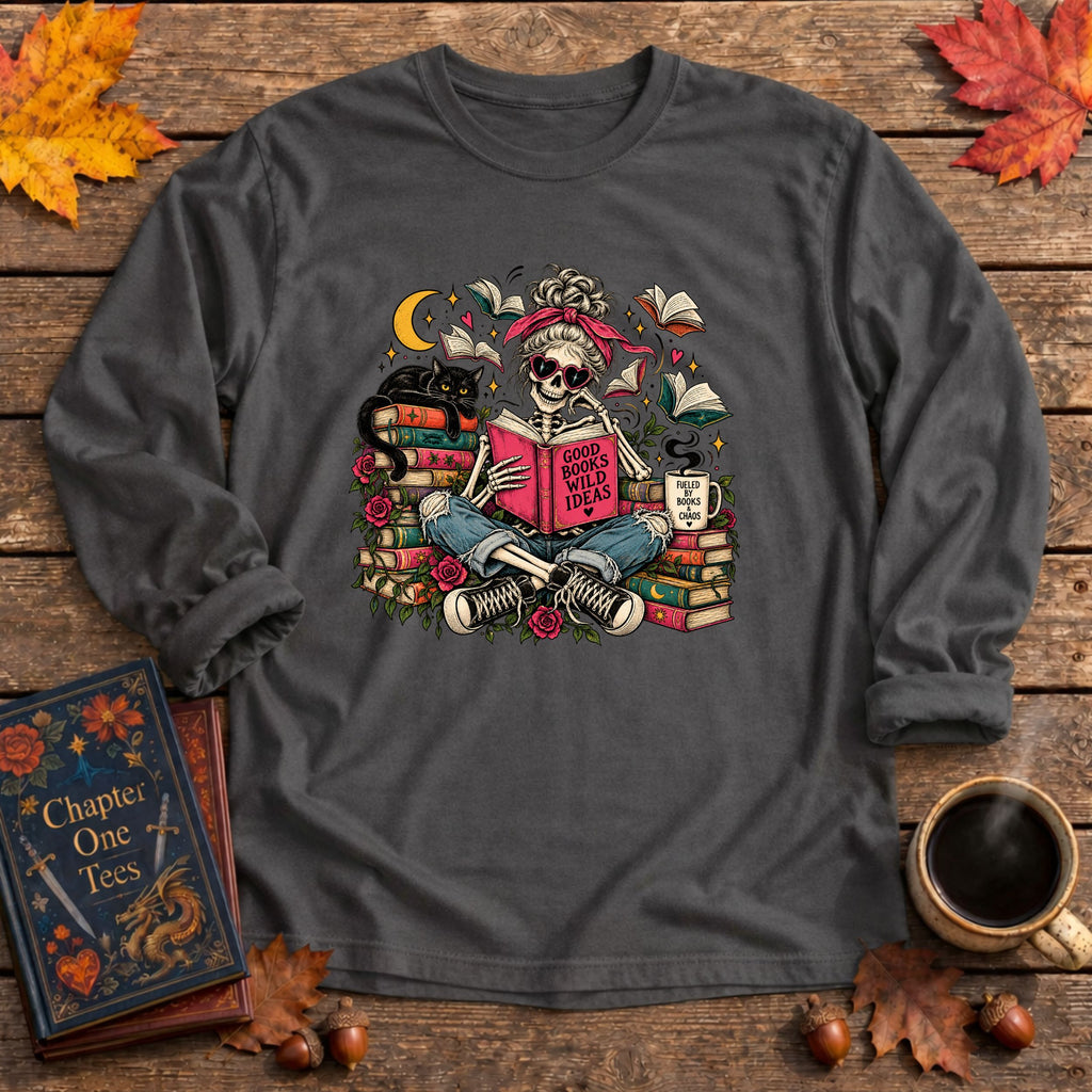 Good Books Wild Ideas Long Sleeve Book Tee
