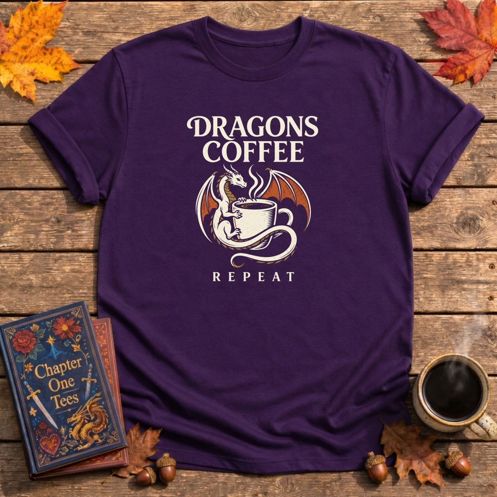 Dragons Coffee Repeat T-Shirt