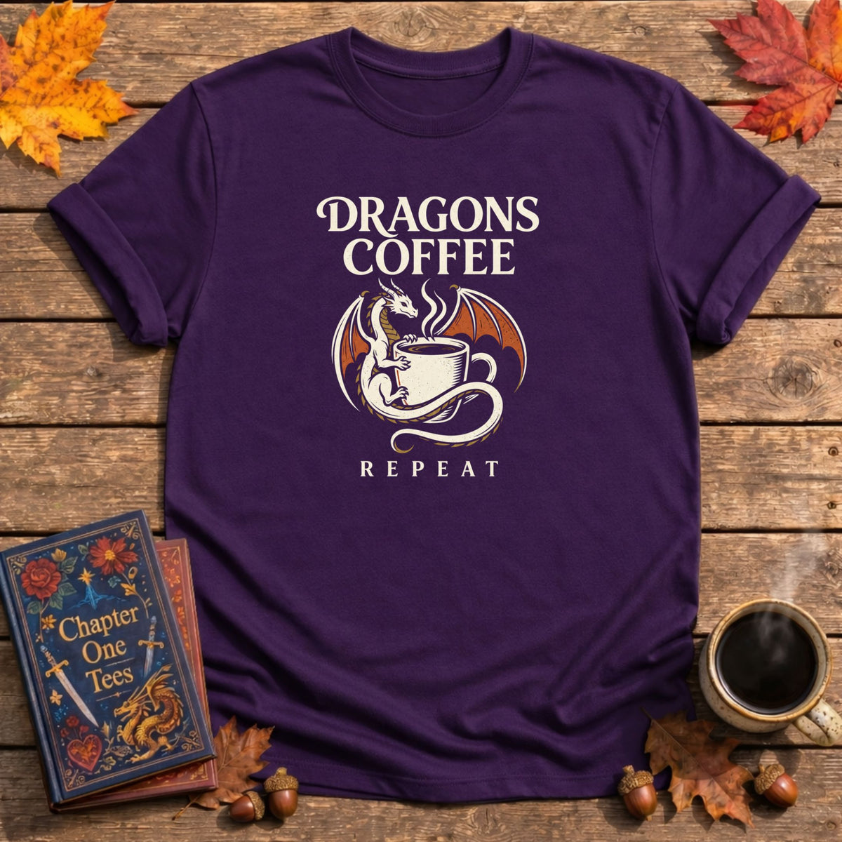Dragons Coffee Repeat T-Shirt