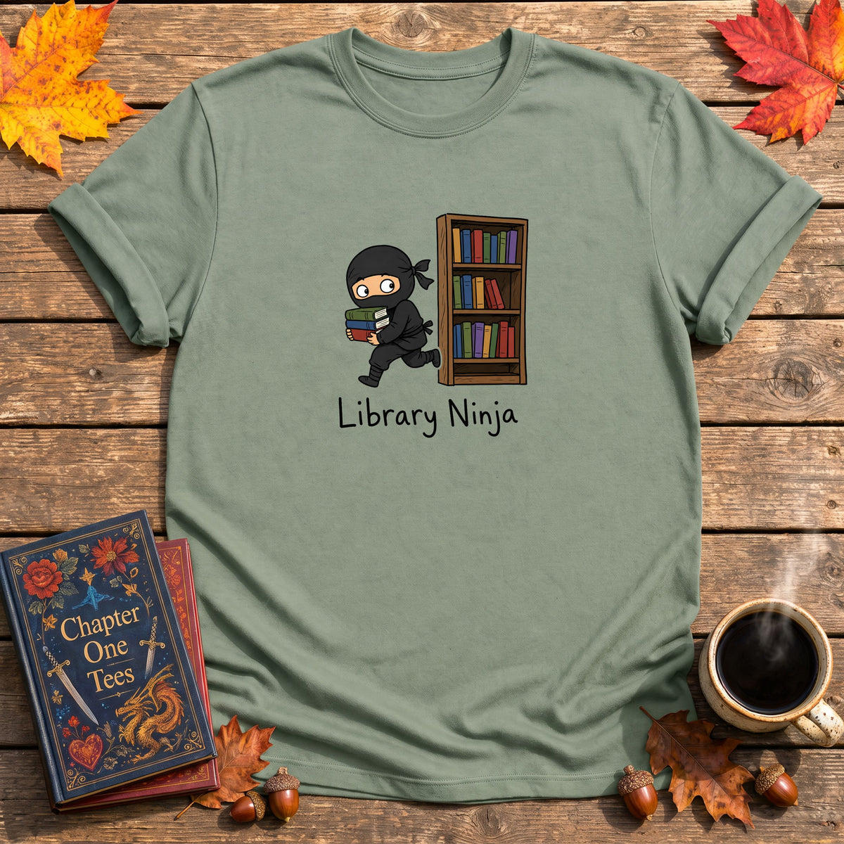 Library Ninja Book T-Shirt