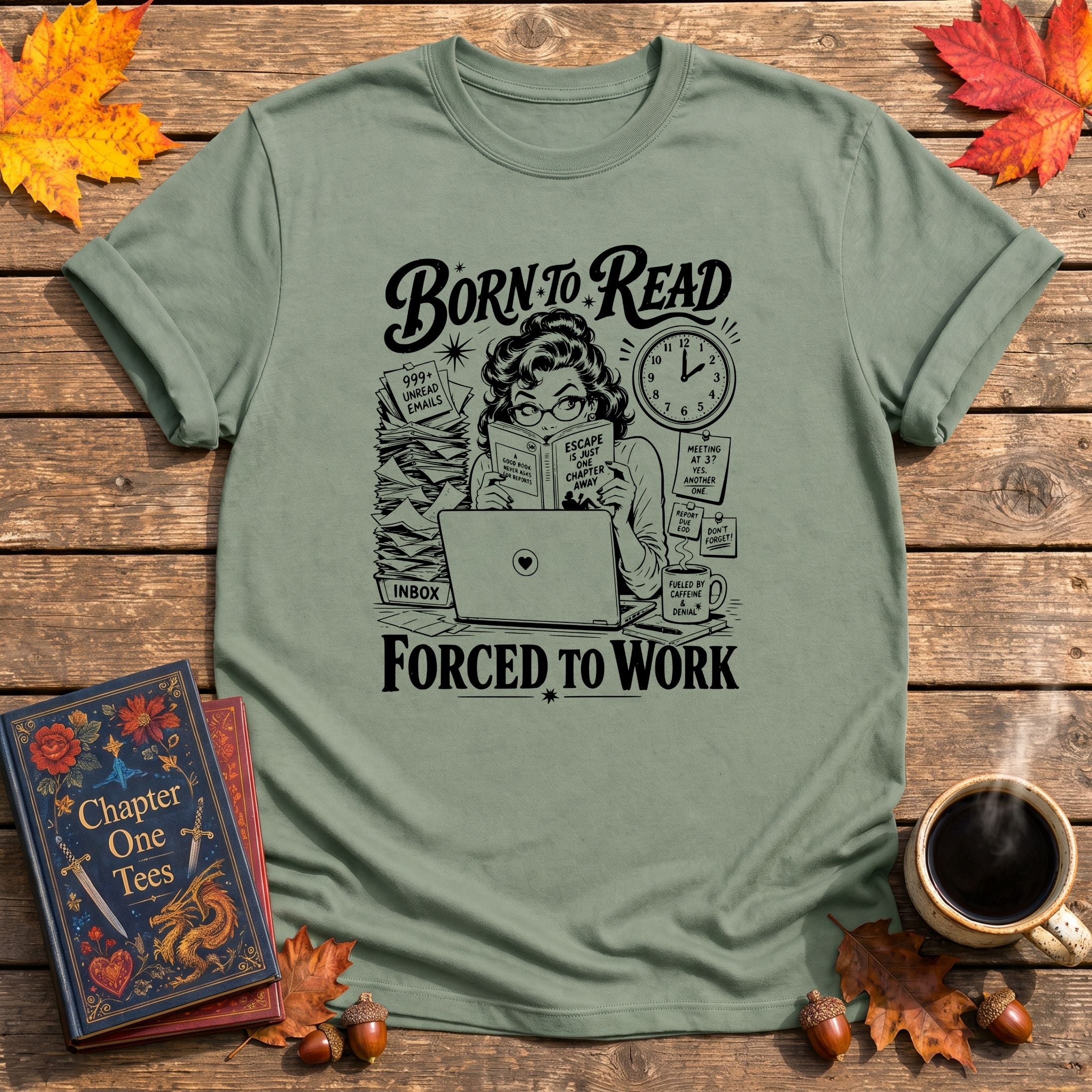 Forced to Work Book T-Shirt