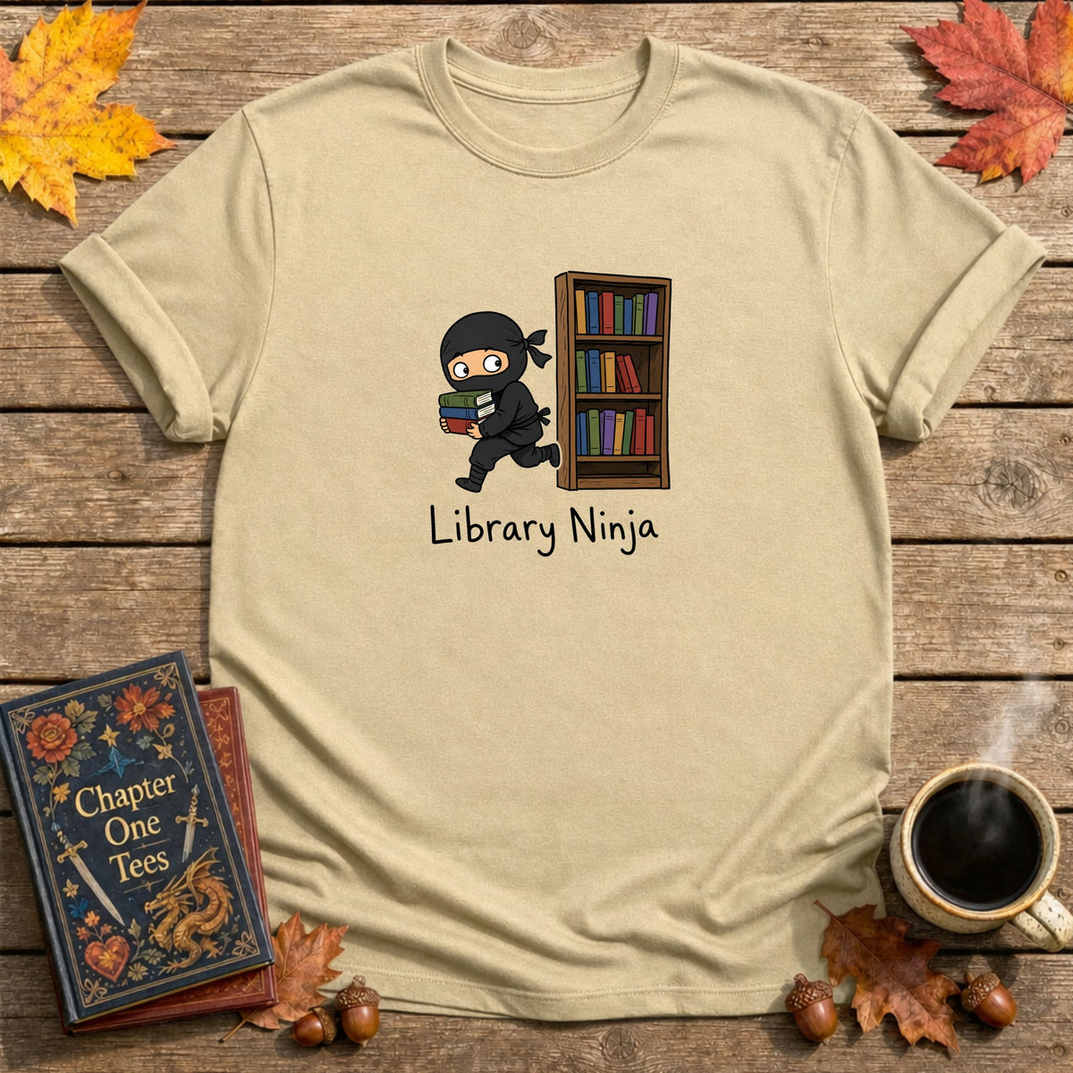 Library Ninja Book T-Shirt