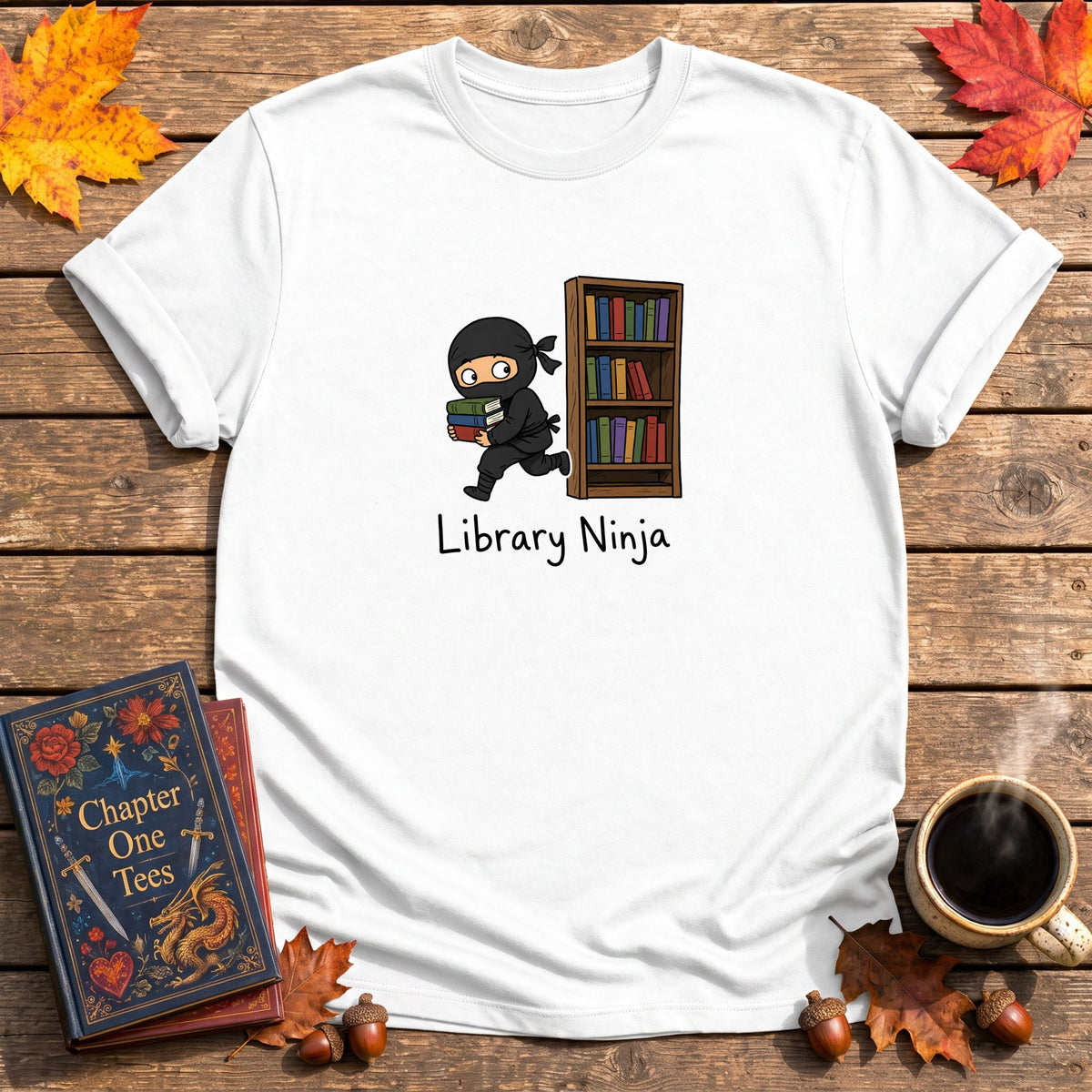 Library Ninja Book T-Shirt
